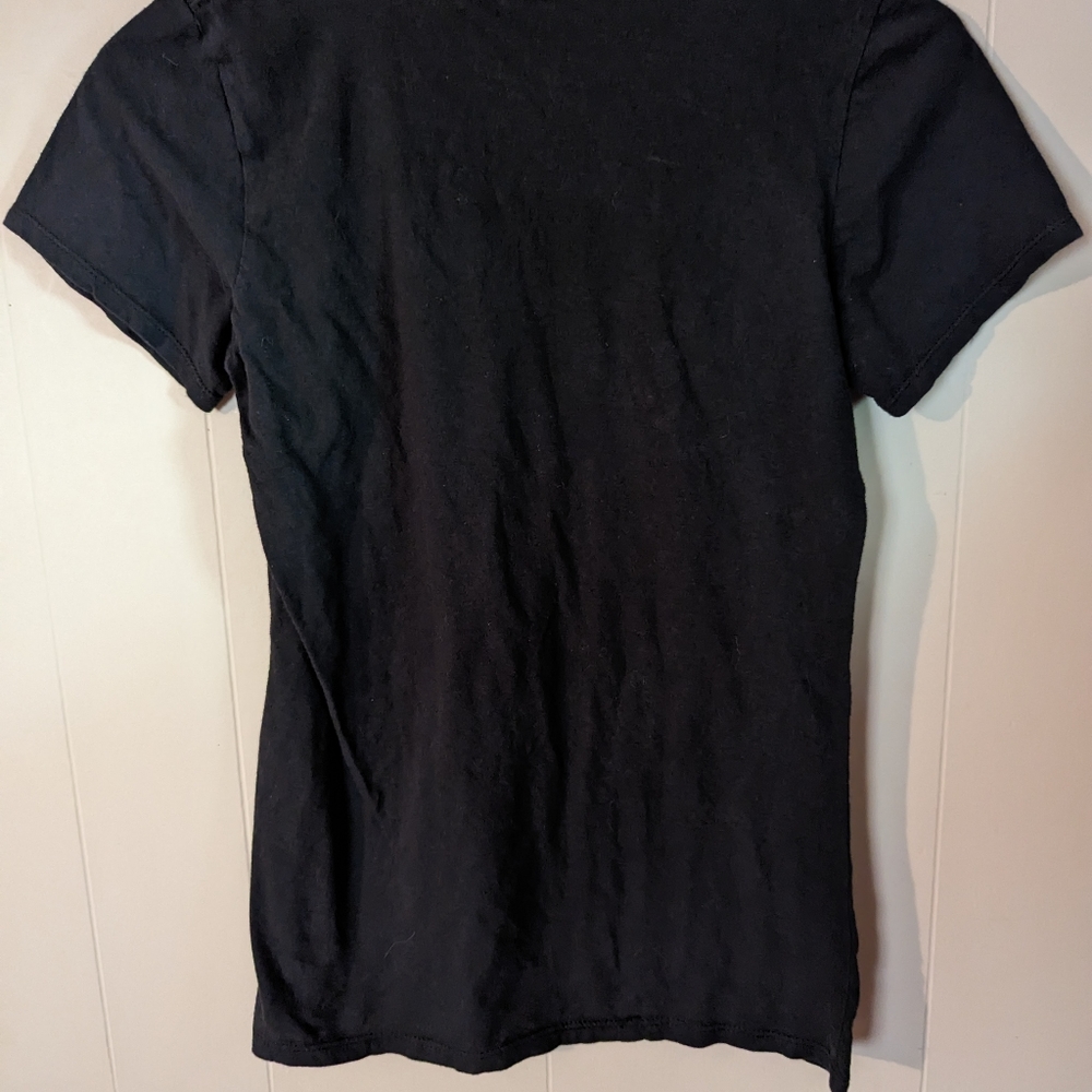 Guns & Roses Black Cotton t-Shirt Bravado Woman Fits Small - Picture 3 of 5